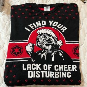 Men’s Star Wars ugly Christmas sweater, XXL black/red